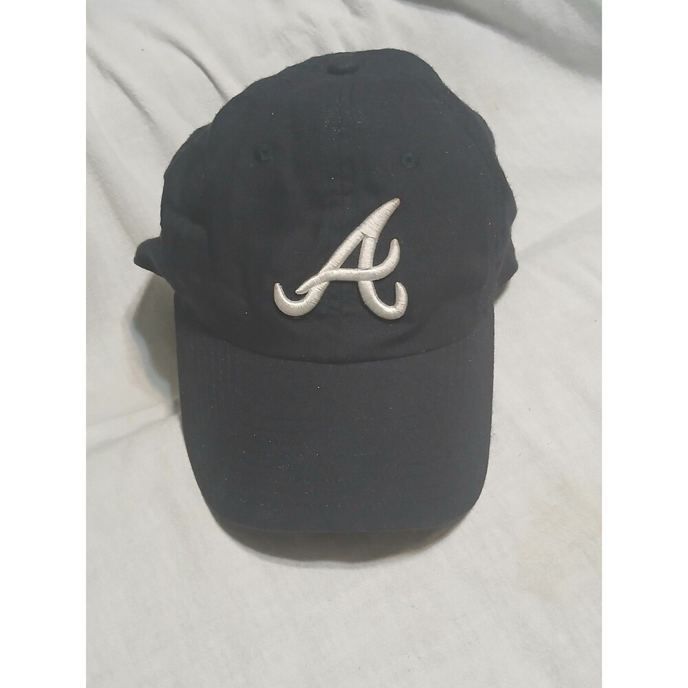 Nike Heritage86 Atlanta Braves Dri-FIT Strapback Hat Dad Cap Navy Cursive A MLB